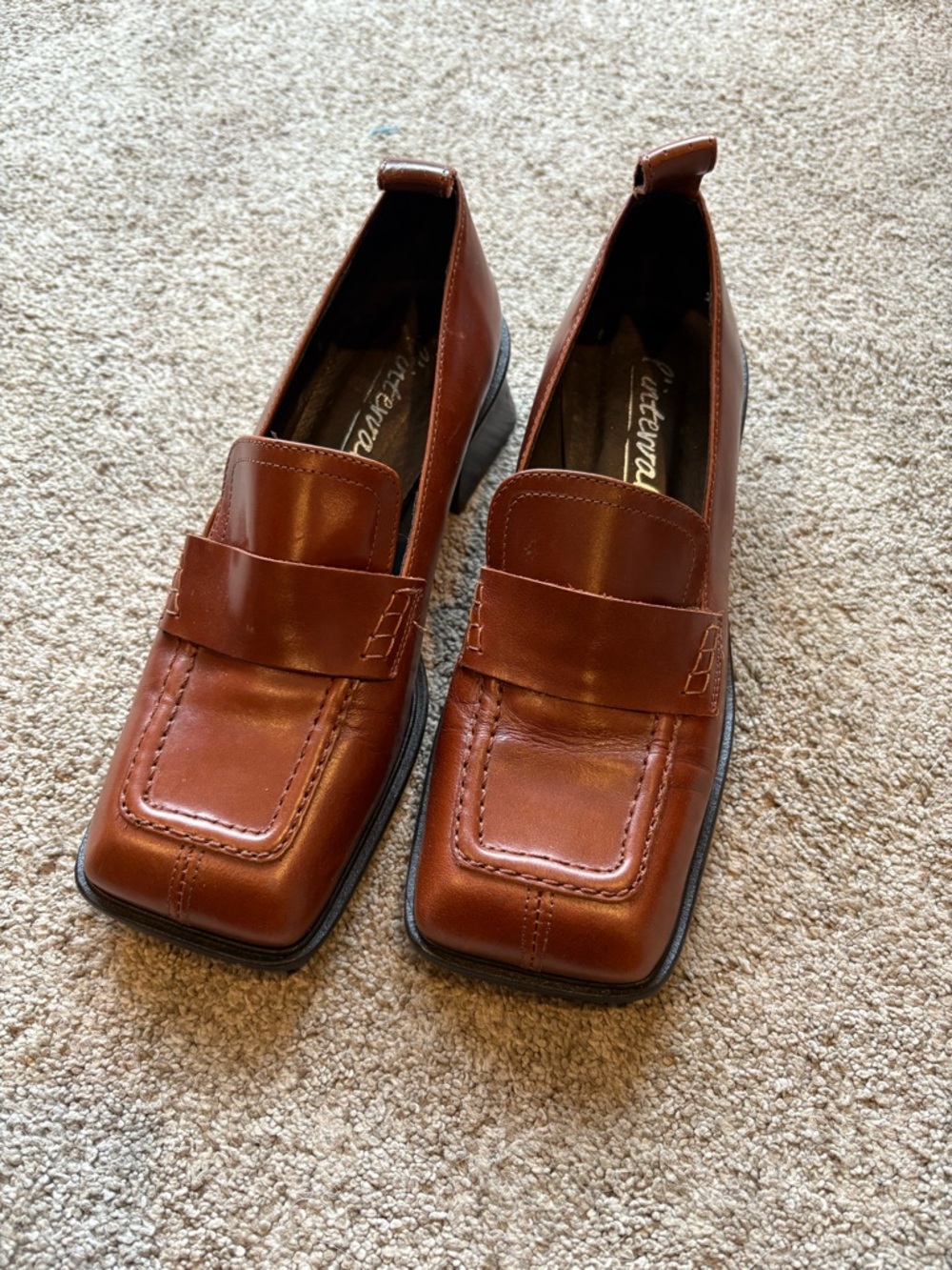 L’intervalle Brown Leather healed Slip-On Loafers